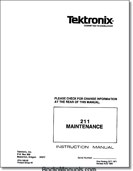 Tektronix 211 Maintenance Manual - Click Image to Close